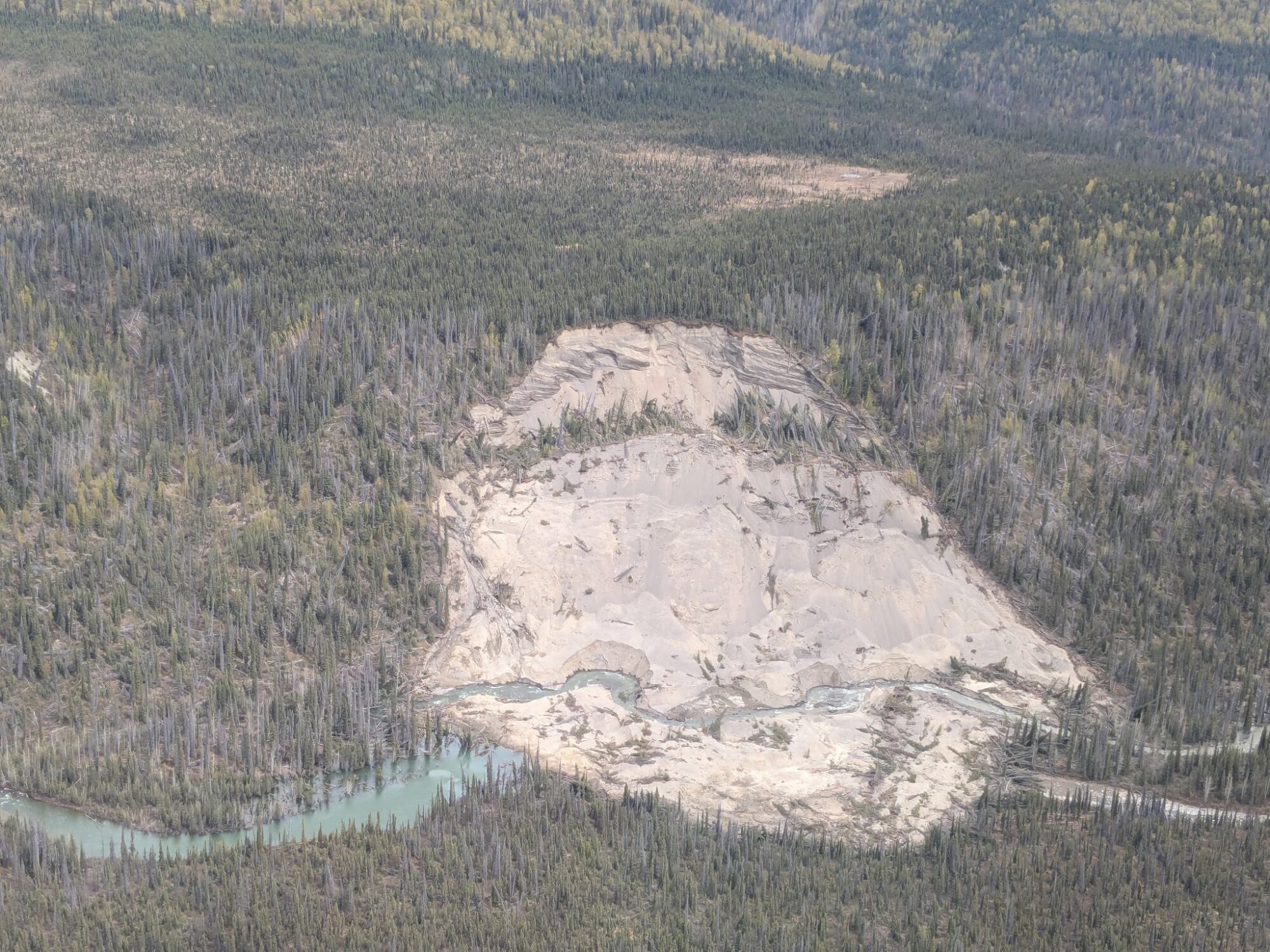 The landslide on the Lakina River in Alaska. Photograph posted to Facebook by John Matthews.
