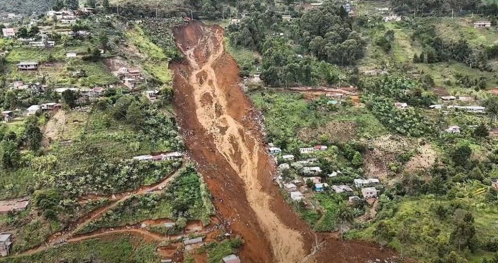 The upper portion of the 25 June 2025 landslide at Granizal in Colombia.