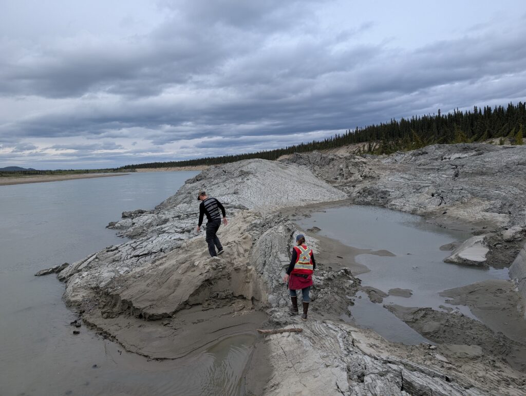 The uplifted toe of the May 2025 Yukon River landslide.