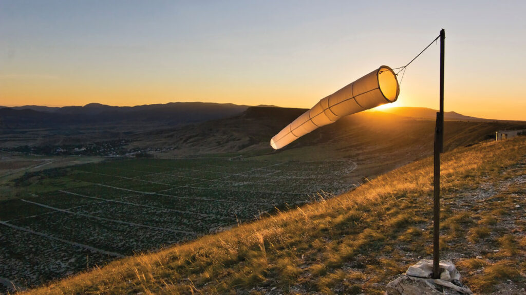 Windsock in mountains