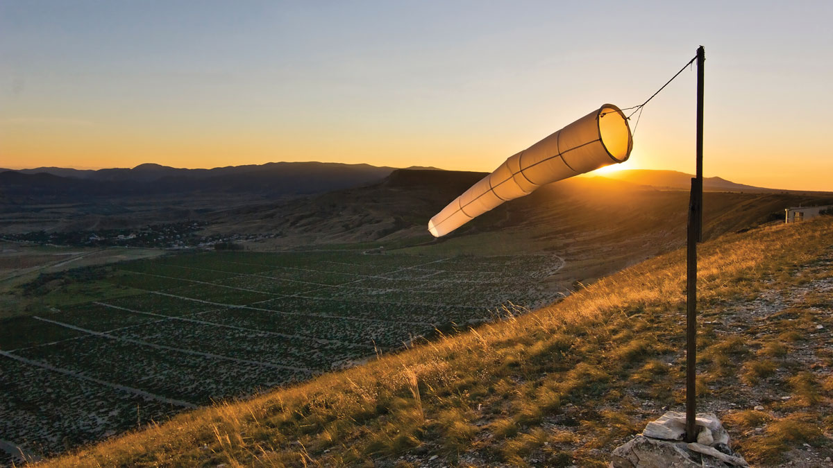 Windsock in mountains