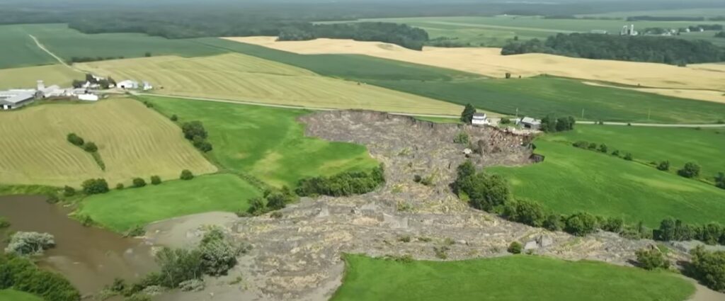 The 15 July 2025 quick clay landslide at Portneuf in Canada.