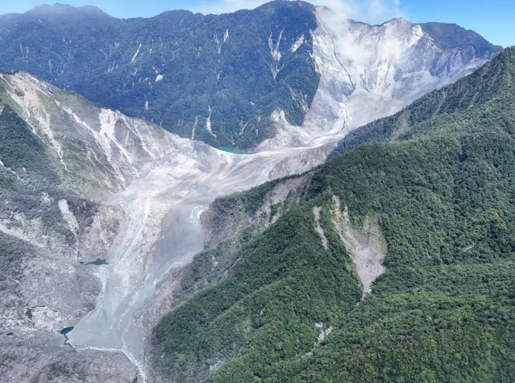 The entire track of the 21 July 2025 landslide in the Matia'an valley in Taiwan. Image by etaiwan.news.