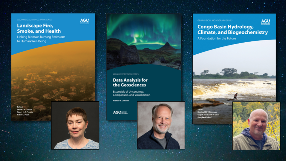 3 book covers with photos of their lead editor/author