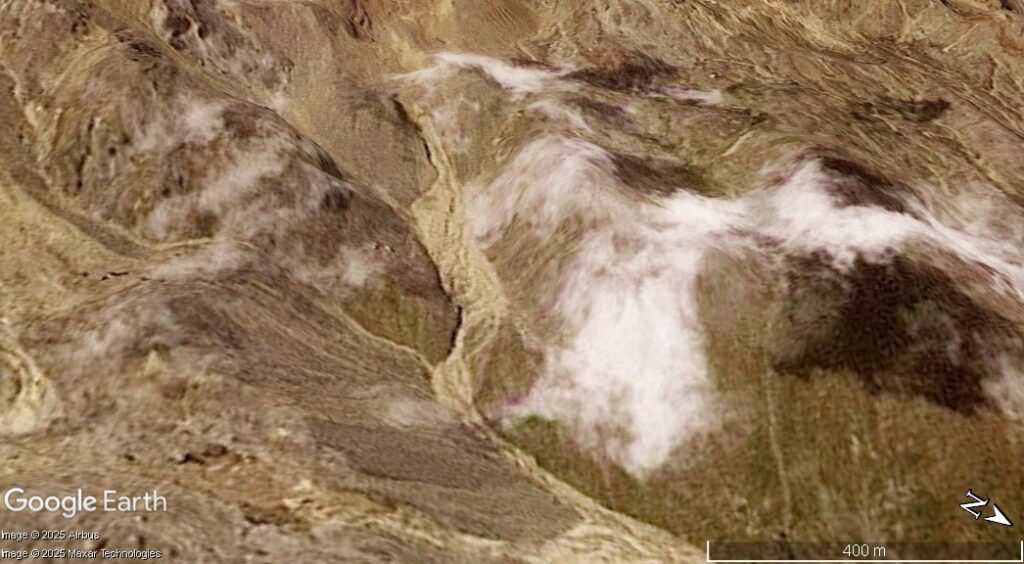The west side of the upper part of the catchment above Dharali after the 5 August 2025 disaster. 
