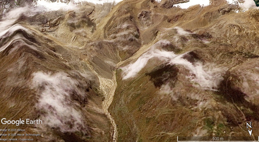 The upper part of the catchment above Dharali after the 5 August 2025 disaster.