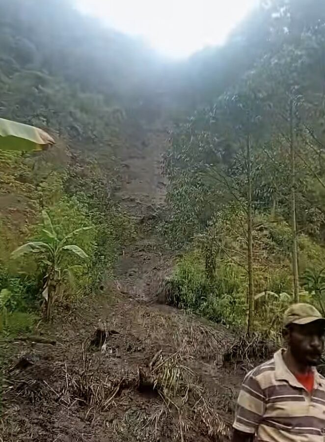 The aftermath of the 25 October 2025 landslide at Kukas in PNG.