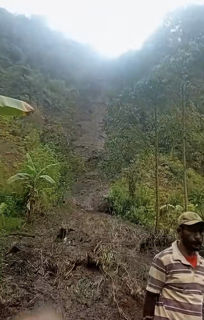 The aftermath of the 25 October 2025 landslide at Kukas in PNG.