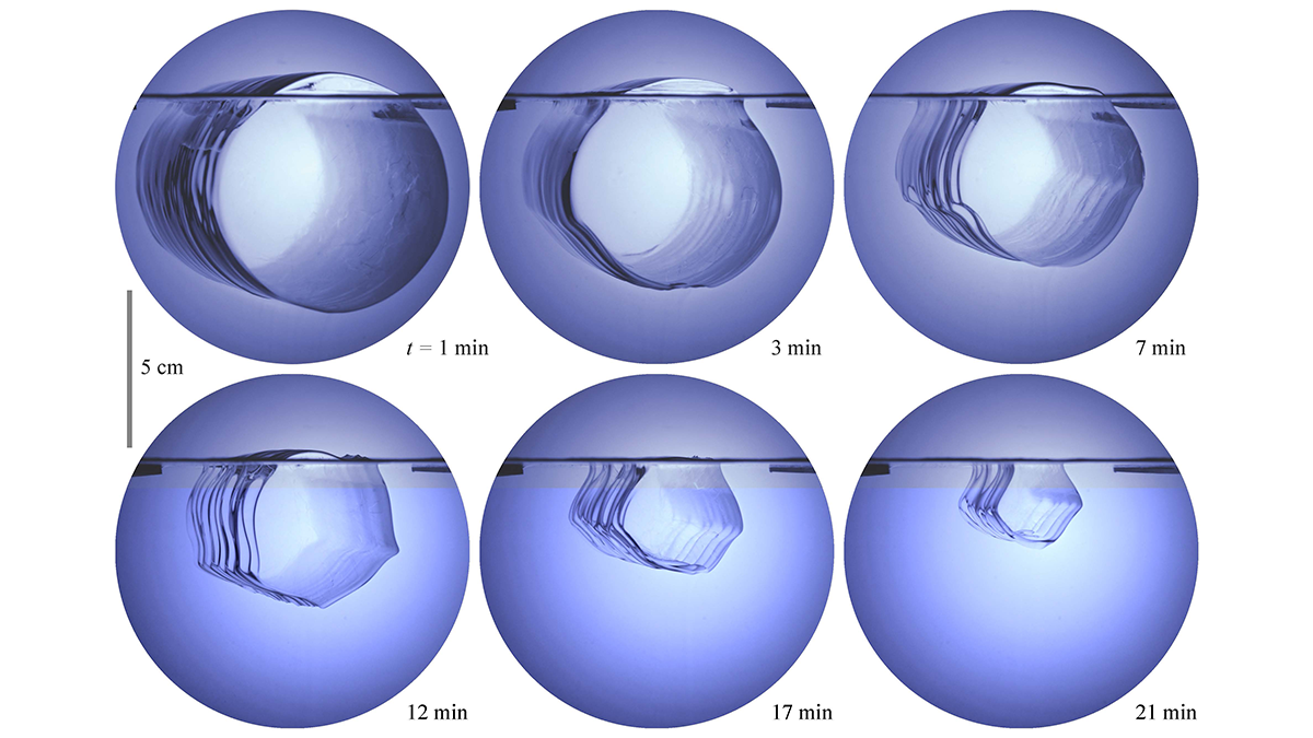 Melting Cylinders of Ice Reveal an Iceberg’s Tipping Point