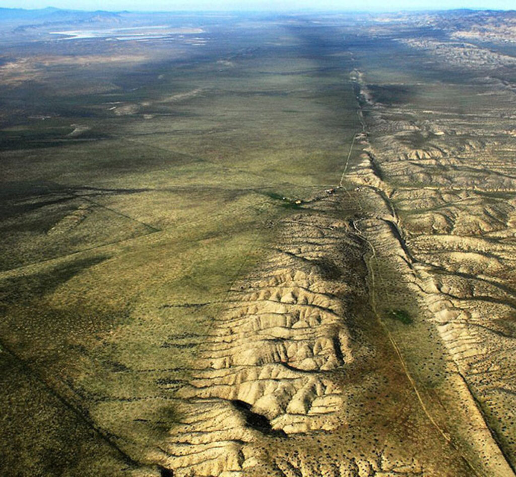 An overhead image of the San Andreas fault