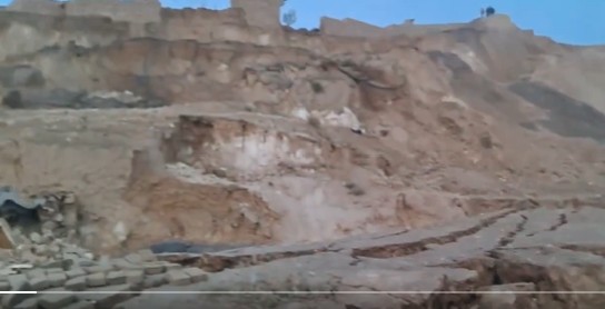 A landslide reportedly triggered by the 3 November 2025 earthquake in Afghanistan.