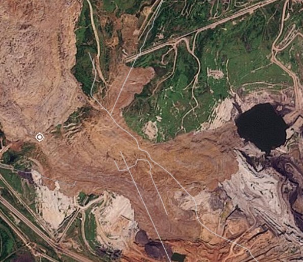 The lower part of the 4 November 2025 landslide at Mae Moh Mine in Thailand. 