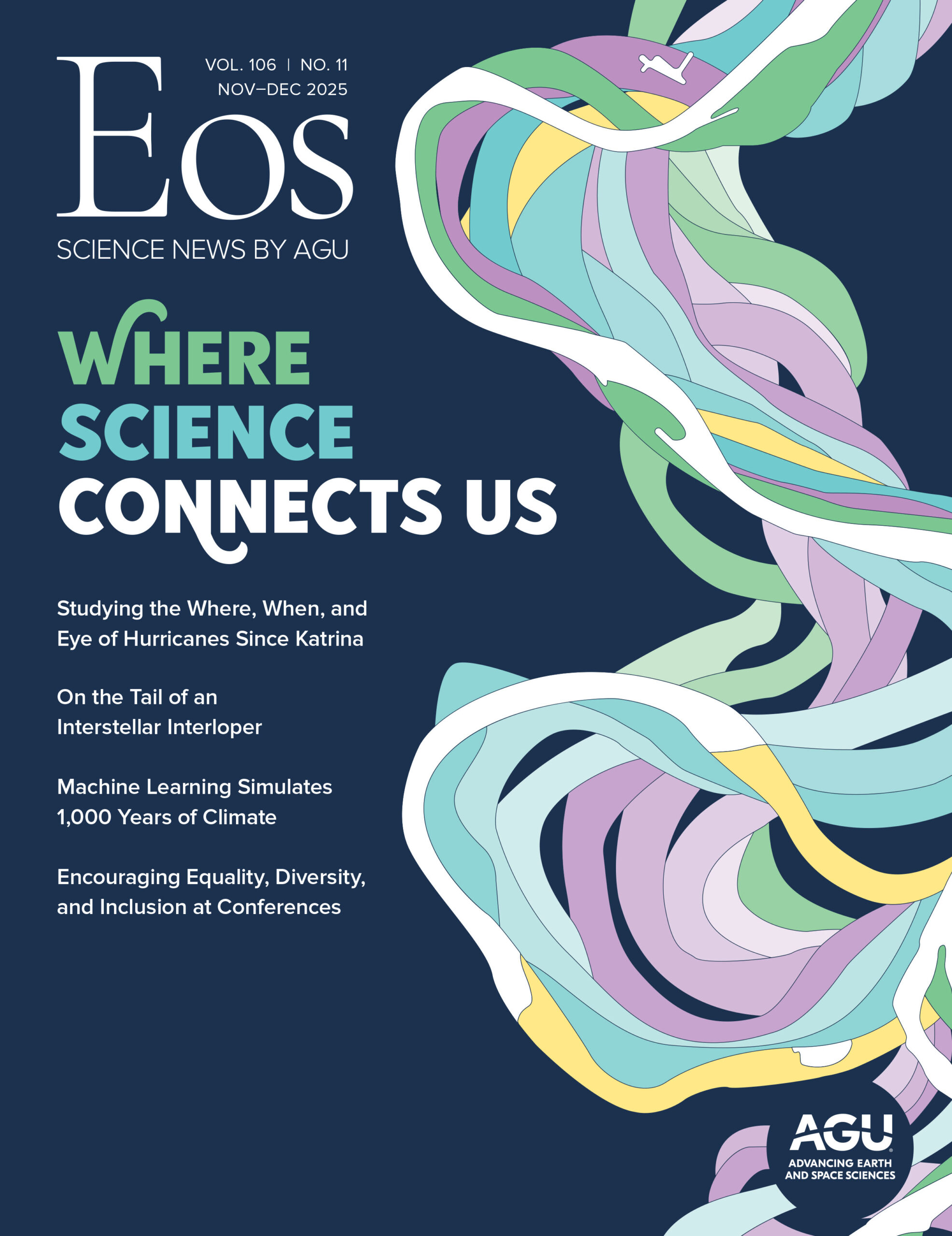Cover of the November–December 2025 issue of Eos