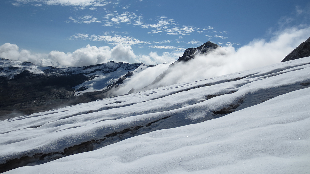 Cool winds flow over Tsanteleina Glacier in Italy.