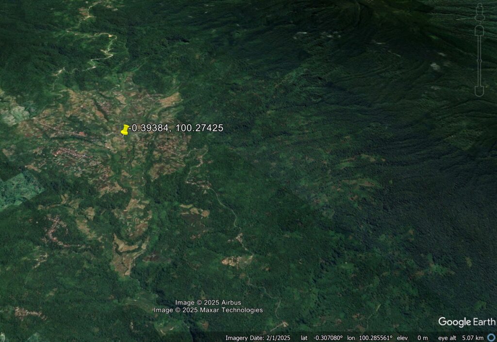 Google Earth image of Malalak in Indonesia, collected in February 2025.