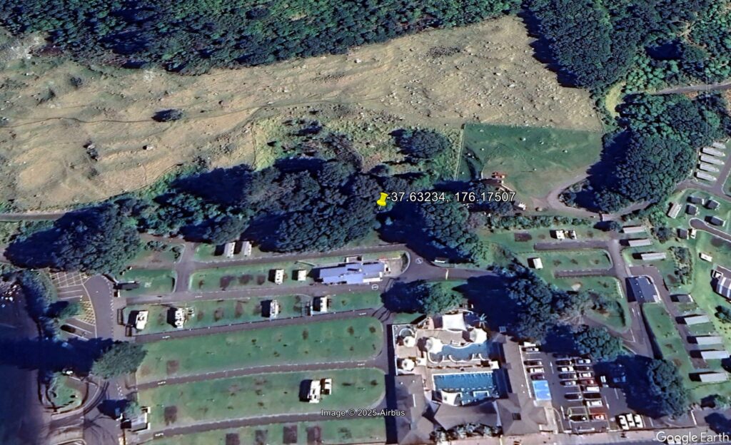 Google Earth image of the site of the 22 January 2026 landslide at Mount Maunganui. 