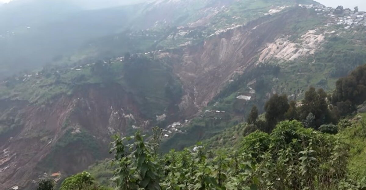 The aftermath of the 28 January 2026 landslide at the Rubaya mining complex in the DRC.