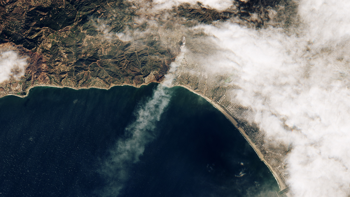 Satellite View of the California Wildfires of January 2025