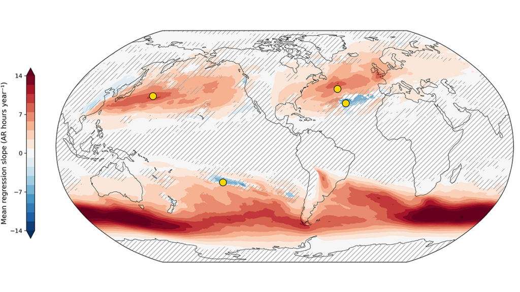 World map of atmospheric river.