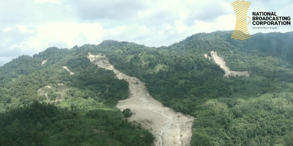 The landslide at Lamarain in Papua New Guinea