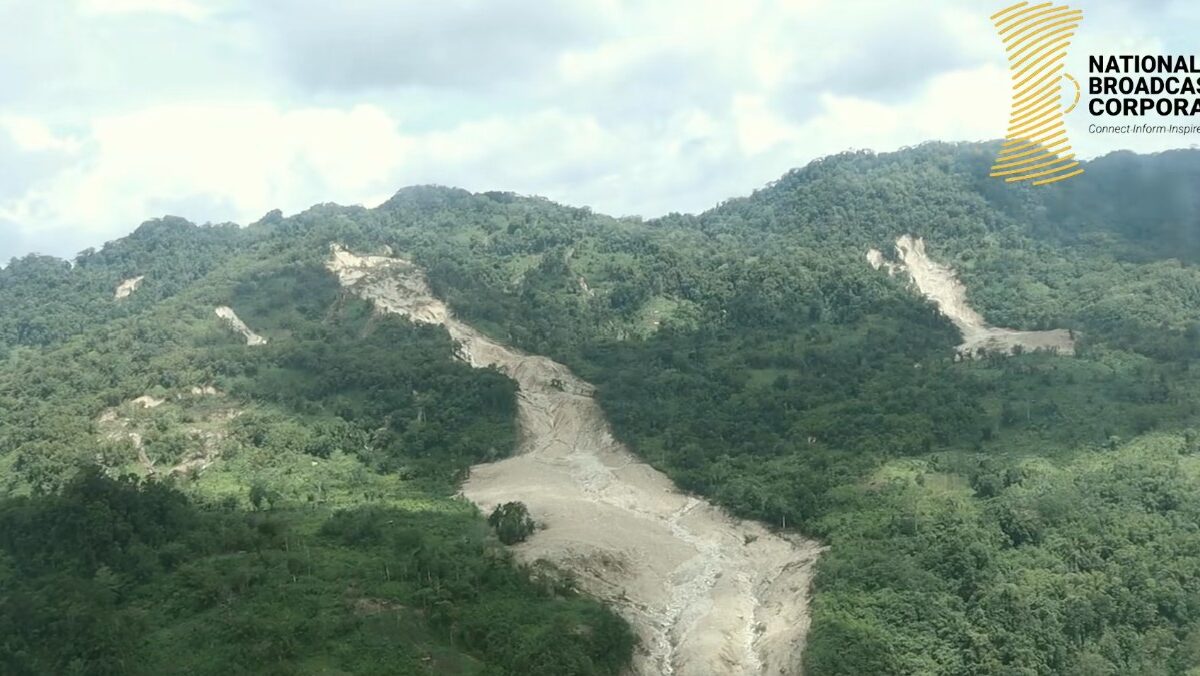 The landslide at Lamarain in Papua New Guinea