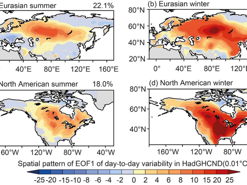 Drivers of Day-to-Day Temperature Swings Across Continents