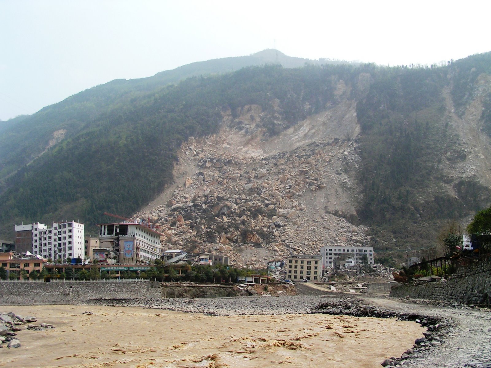 An earthquake triggered landslide from the 2008 Wenchuan earthquake.