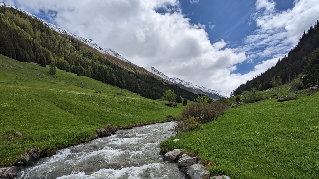 A river flowing through a mountainous region.