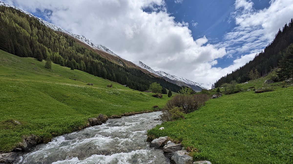 A river flowing through a mountainous region.