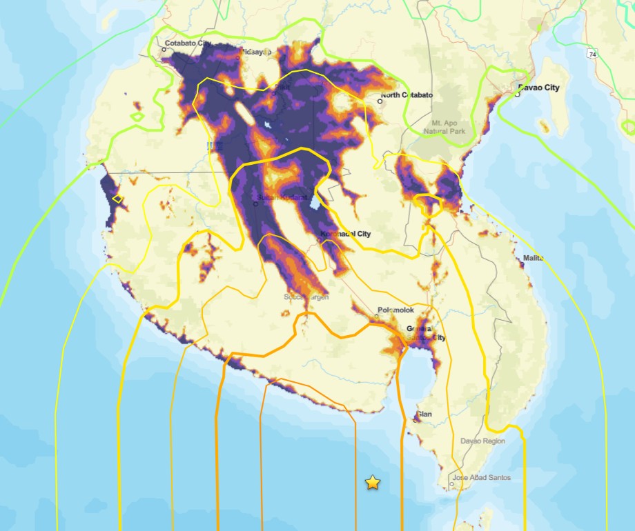 Initial Pager map of liquefaction hazard from the 8 June 2026 earthquake offshore Mindanao in the Philippines. Source: USGS.