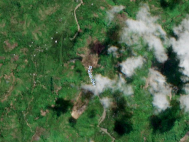 Sentinel 2 image dated 14 June 2026 showing landslides triggered by the Mindanao earthquake.