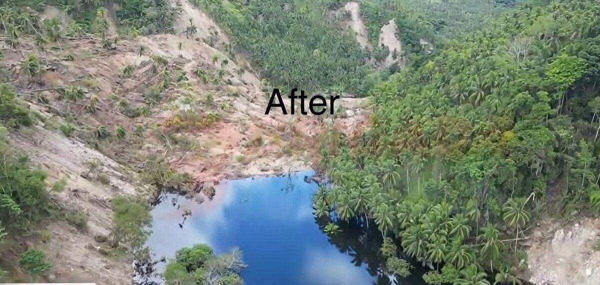 Unverified image from the Facebook page of Marina Barlizo Taping showing a valley-blocking landslide triggered by the Mindanao earthquake.