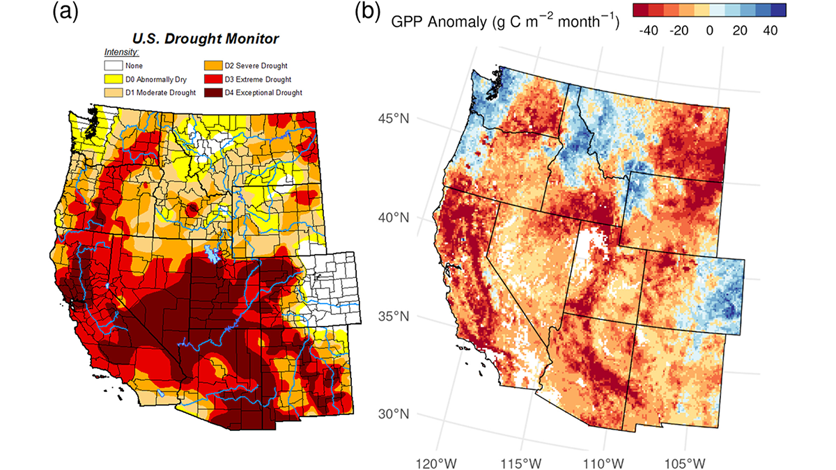 Drought maps of the western United States.