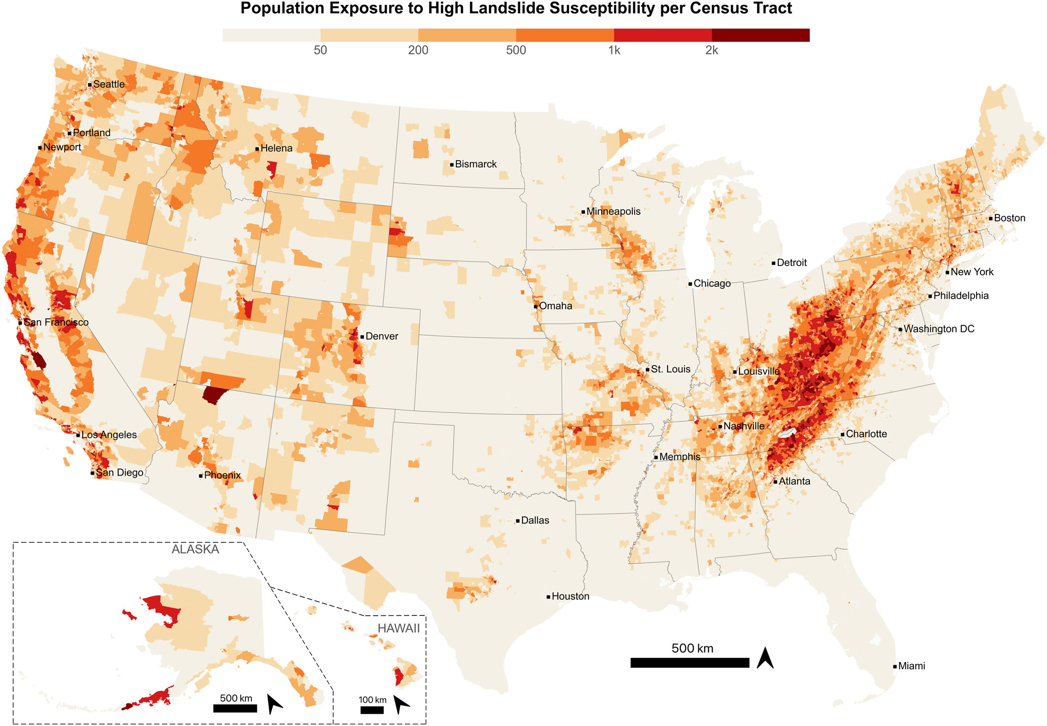 Landslide Exposure in the United States