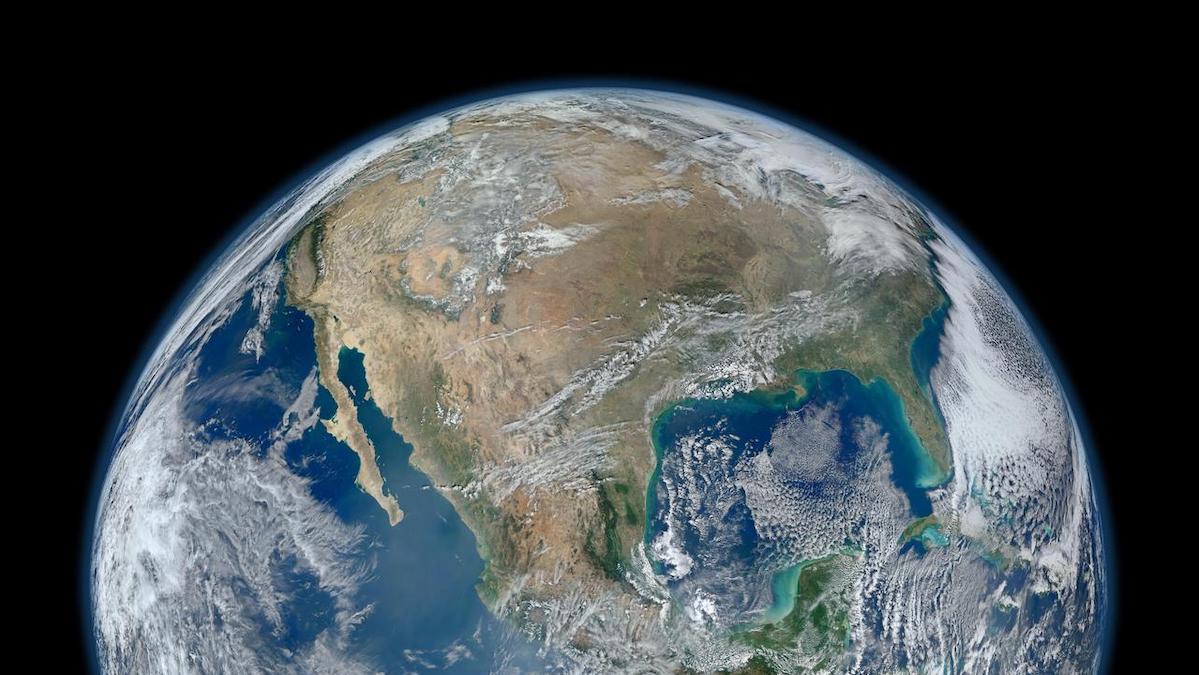 An image of North America from space.