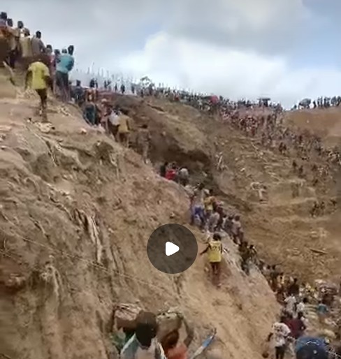 Screenshot of the video of the 18 August 2026 gold mine landslide at the Zamboye (Zamboï) mining site in the Central African Republic.