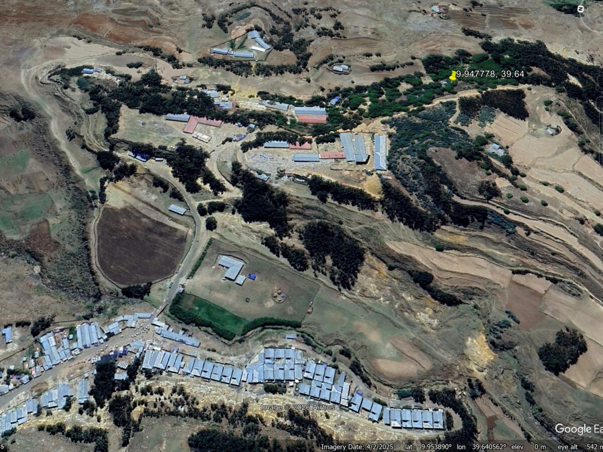 Google earth image of the Debre Metmik Tsadkane Mariam Monastery.