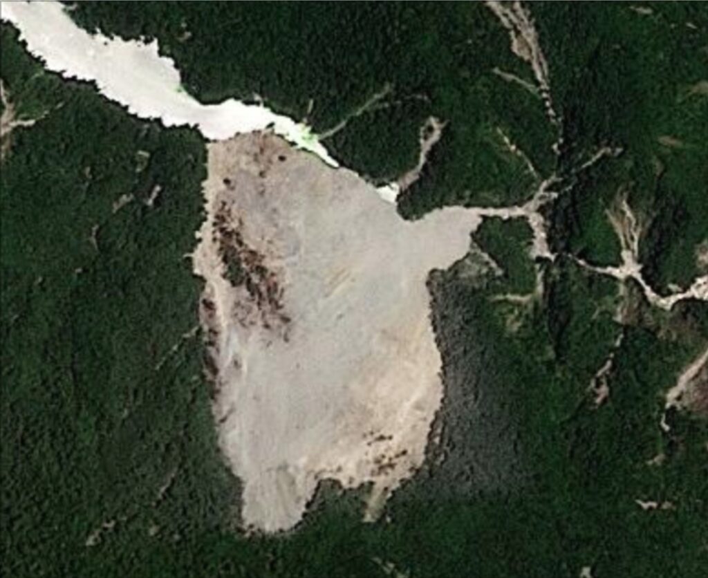 Satellite image of the Wanlixi landslide on 9 July 2026.