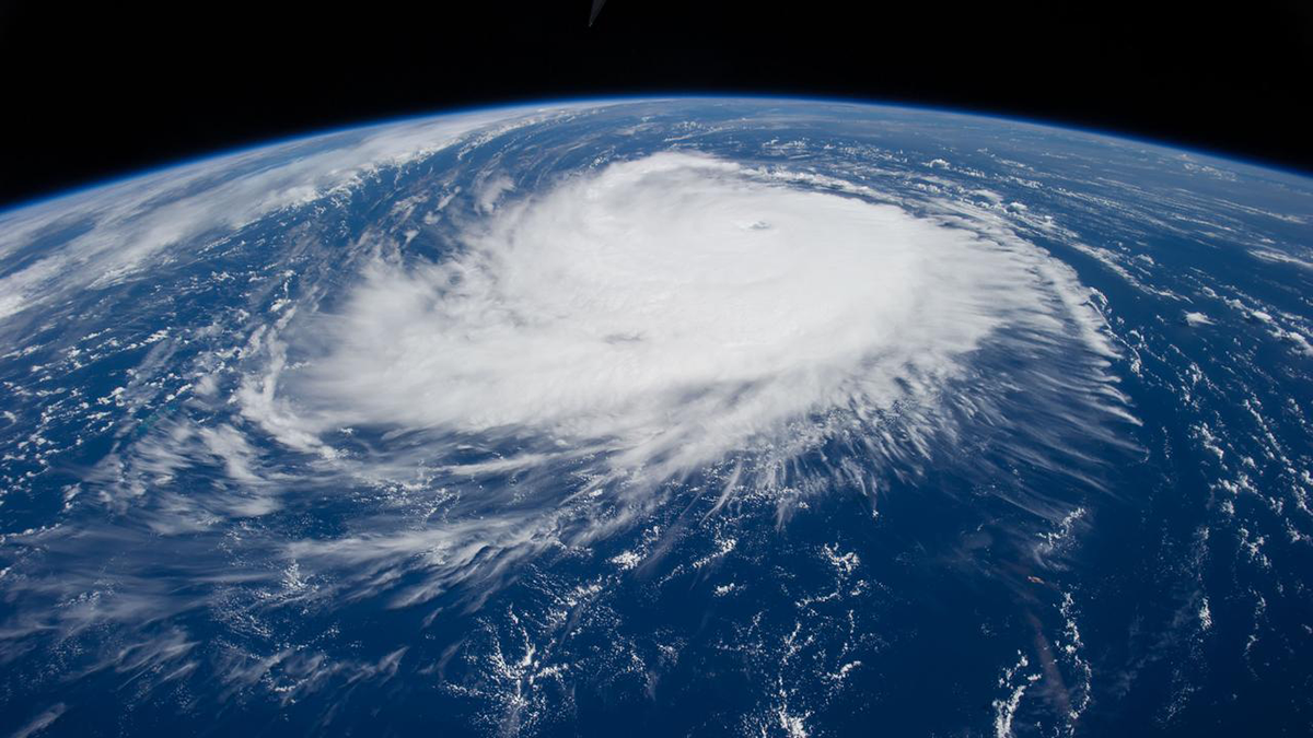 Photo of a hurricane from space.
