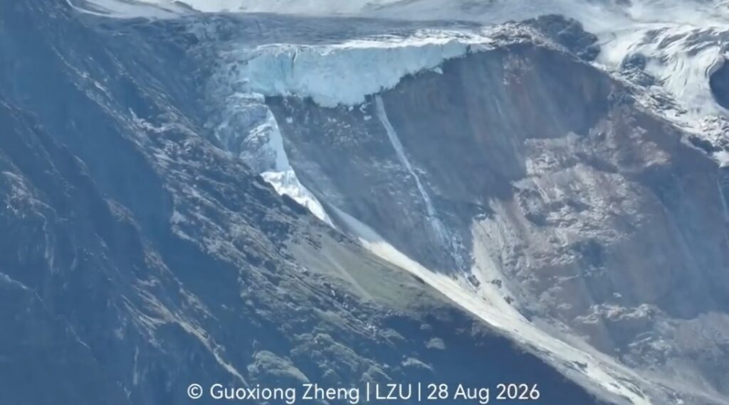 The upper part of the scar from the 26 August 2026 landslide in Nepal.  
