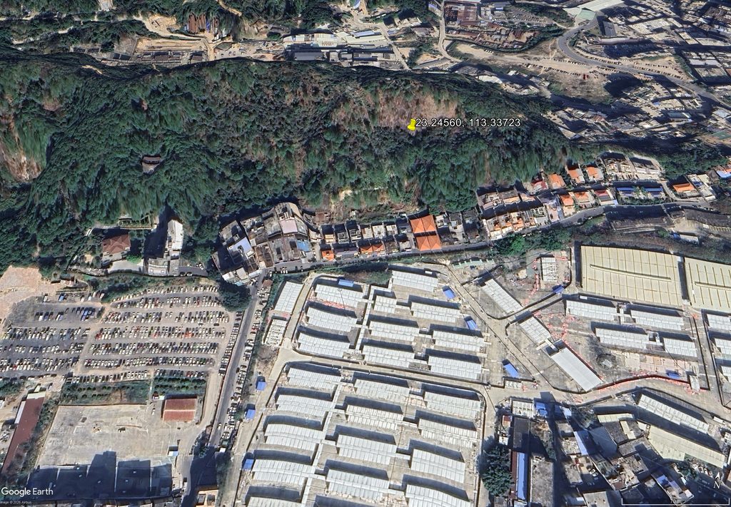 Google Earth image of the location of the 6 August 2025 Dayuan landslide.