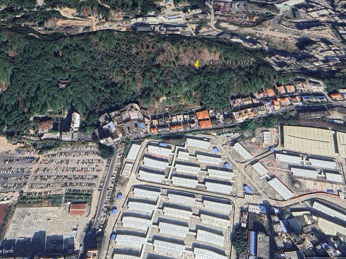 Google Earth image of the location of the 6 August 2025 Dayuan landslide.