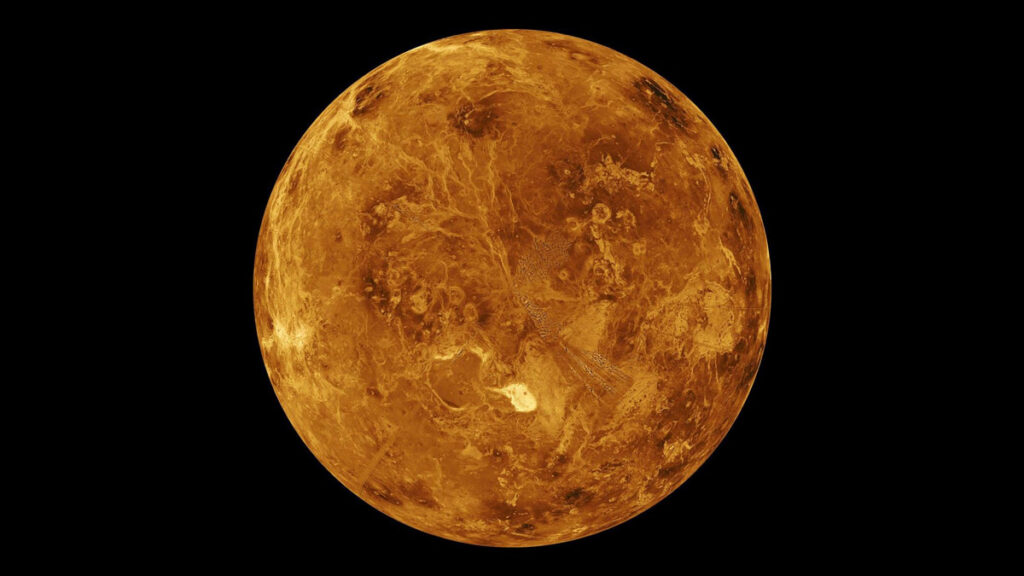 Venus, looking very orange.