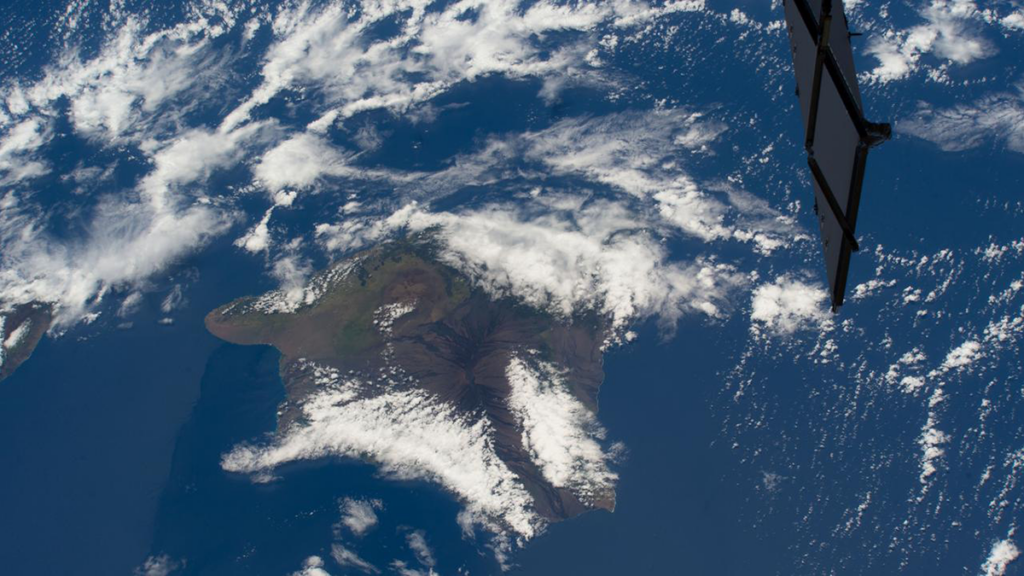 Satellite photo of clouds over Hawaii.